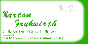 marton fruhwirth business card